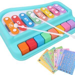 Toyshine 2 in 1 Multicolored Key Keyboard Xylophone Piano, Preschool Kids Educational Knock Playing Musical Learning Instruments Toy for Baby Kids Girls Boys